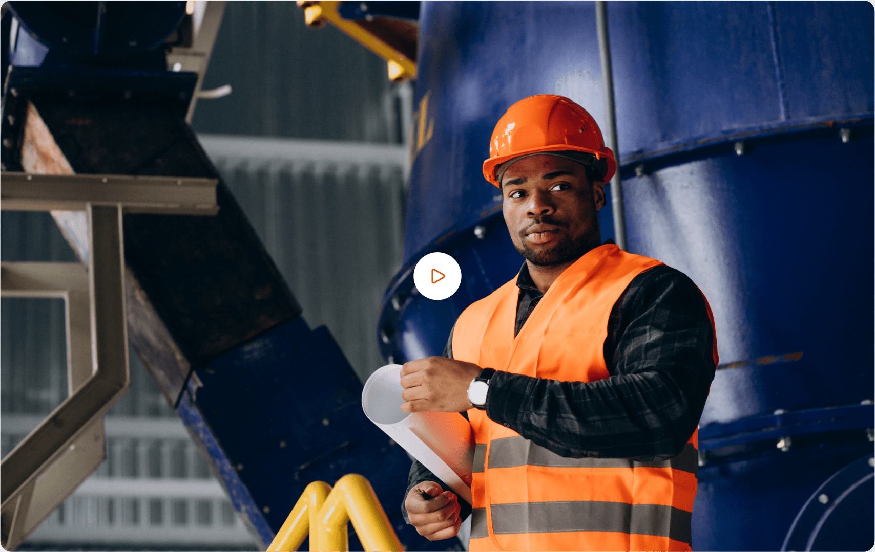 Engineer in industrial setting